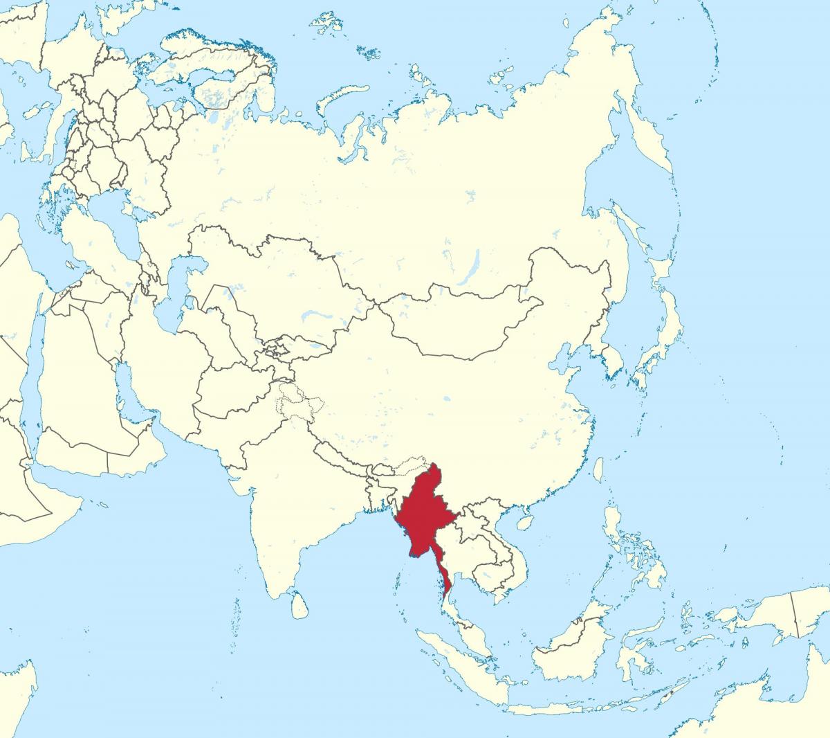 world map Myanmar-Burma