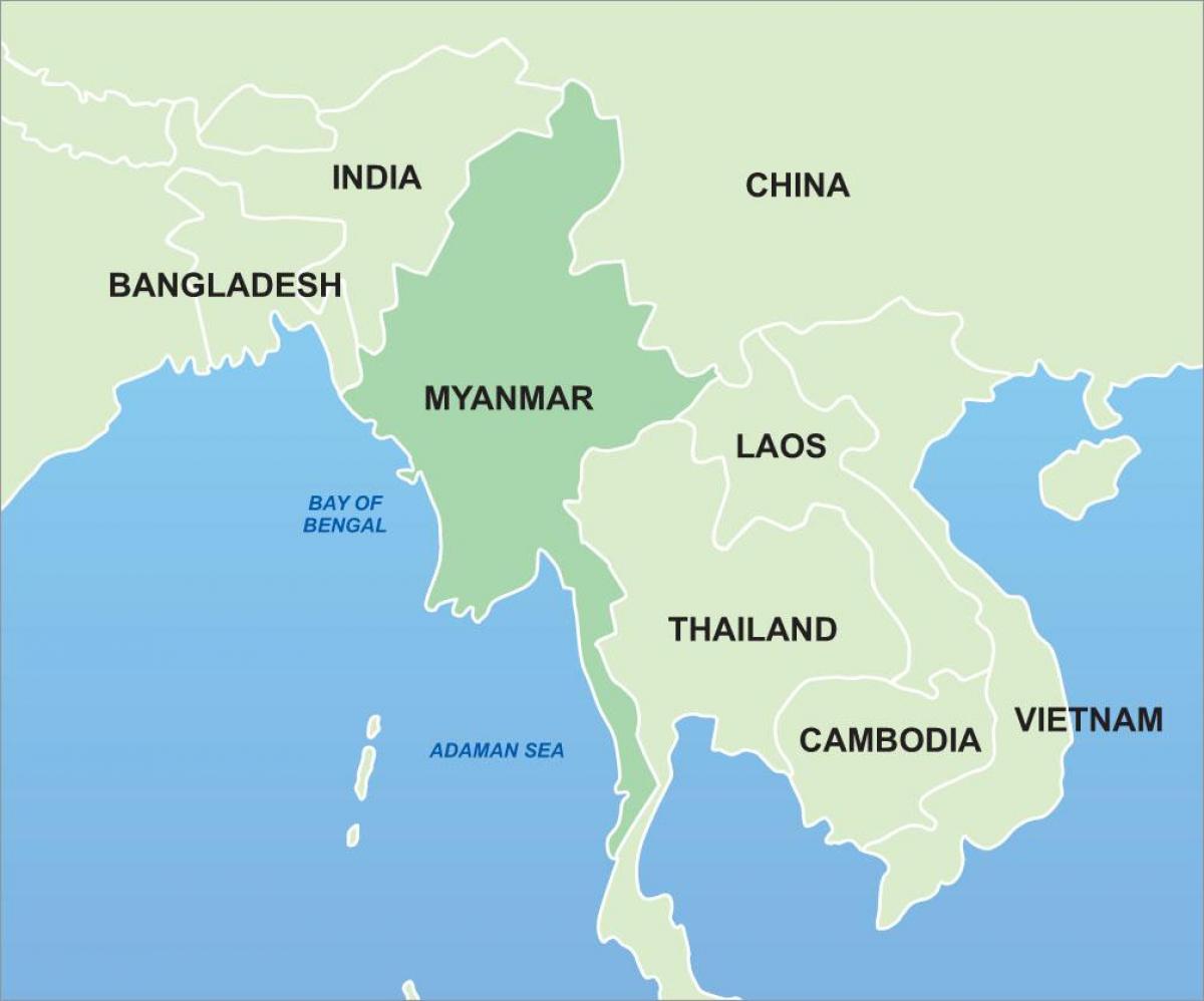 Burma auf der Karte von Asien