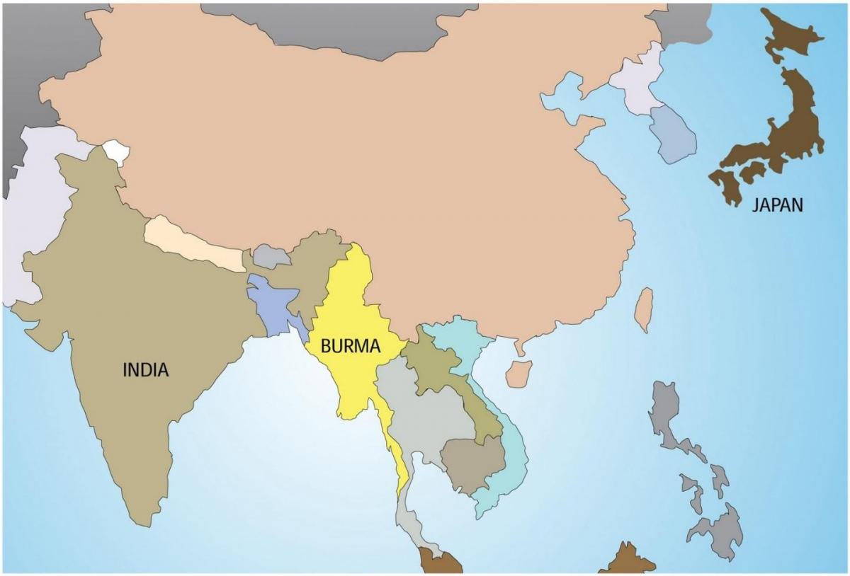 Myanmar in Welt-Karte