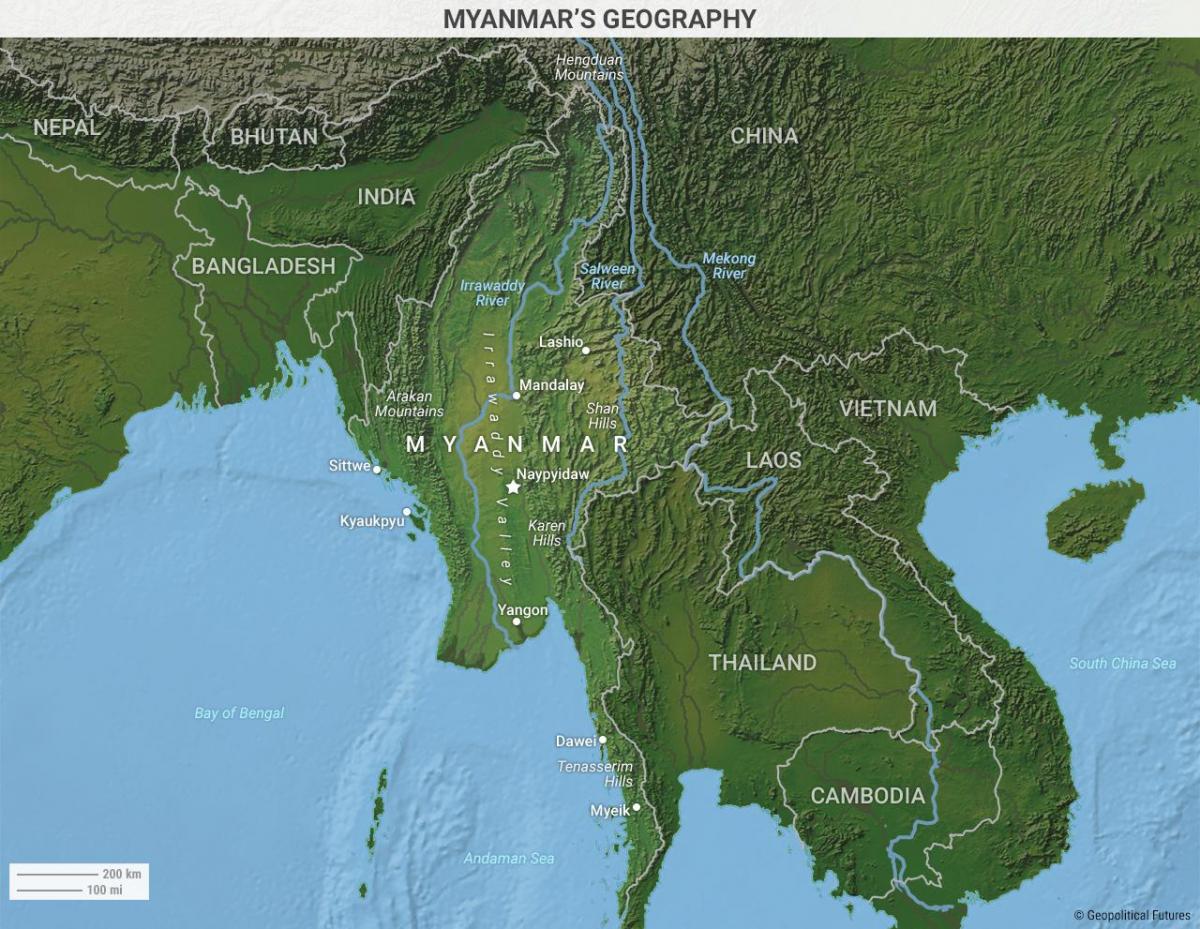 Burma Geographie Karte