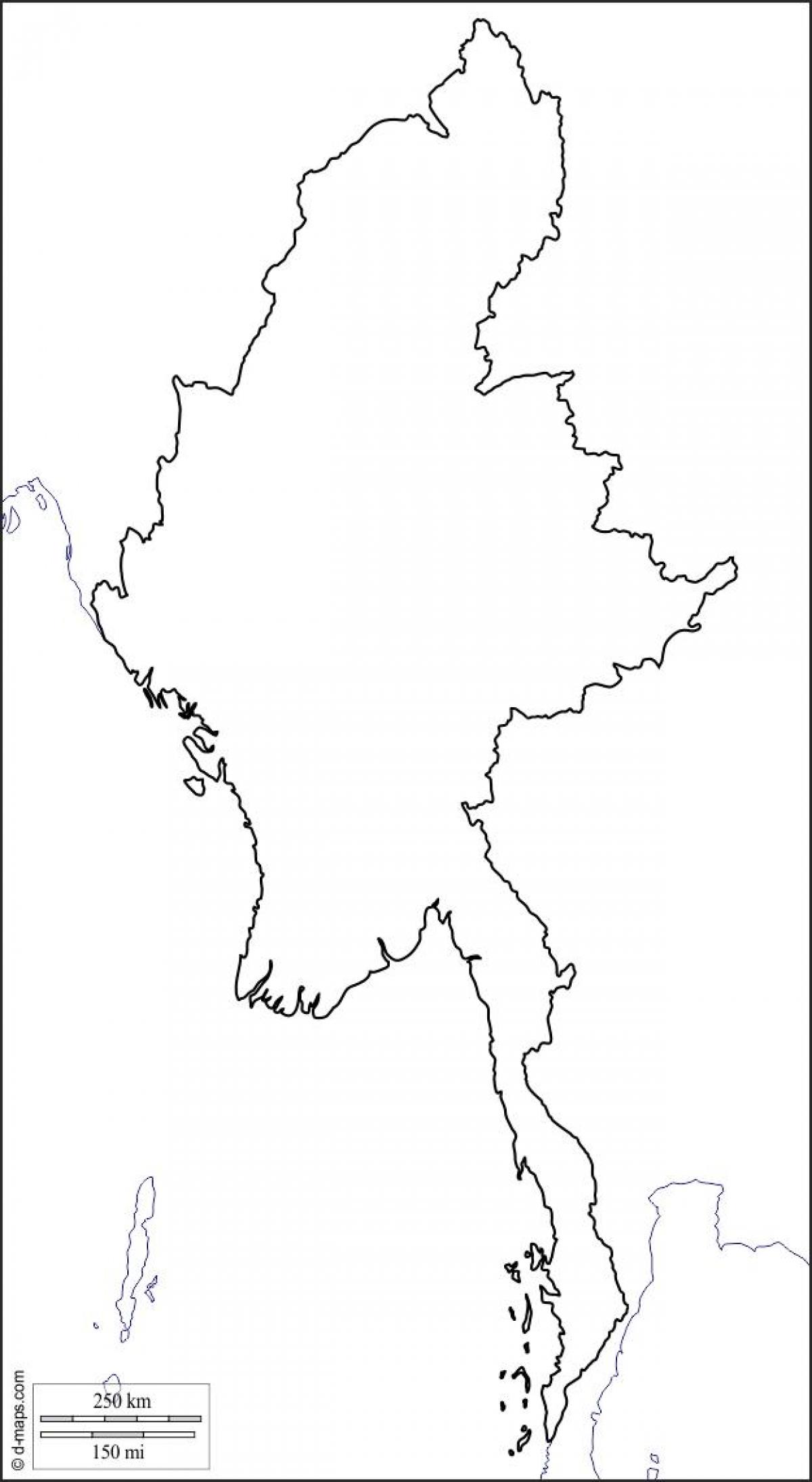 Karte von Myanmar drawin