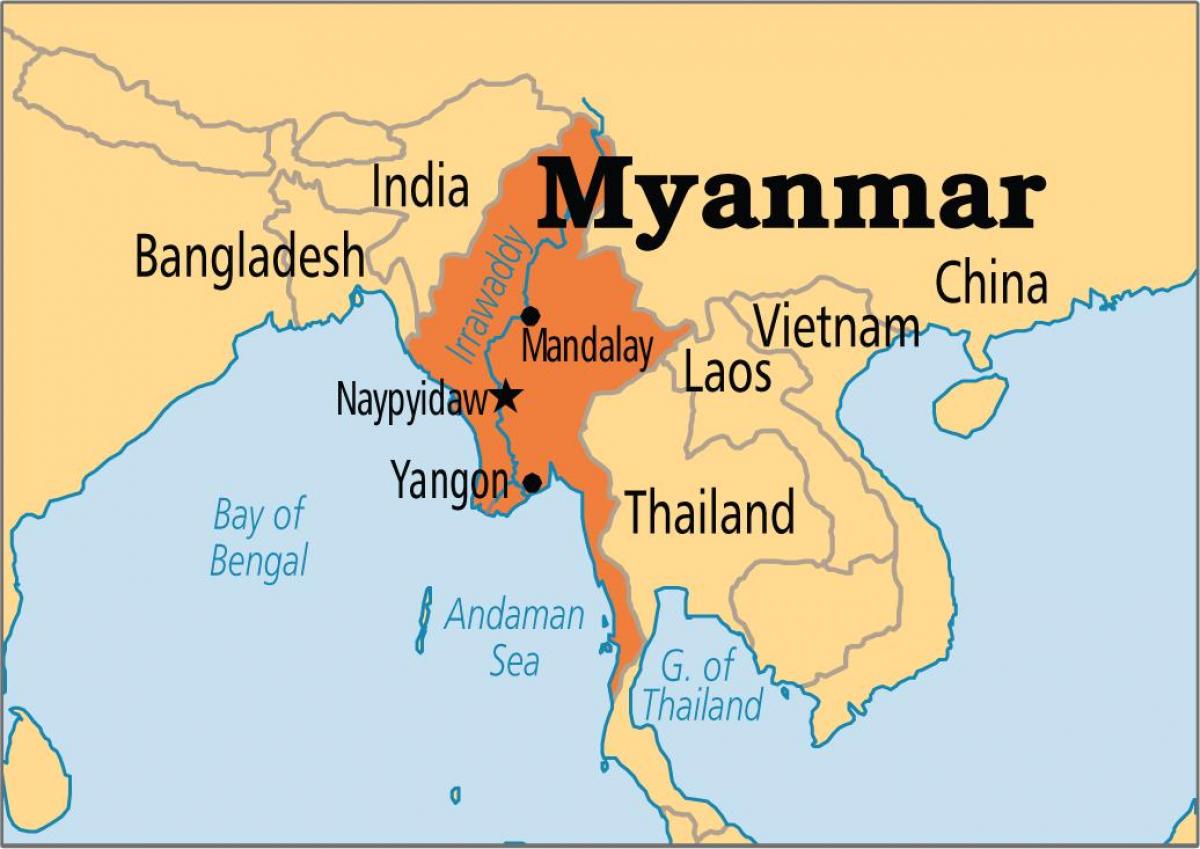 Lage von Myanmar in Welt-Karte