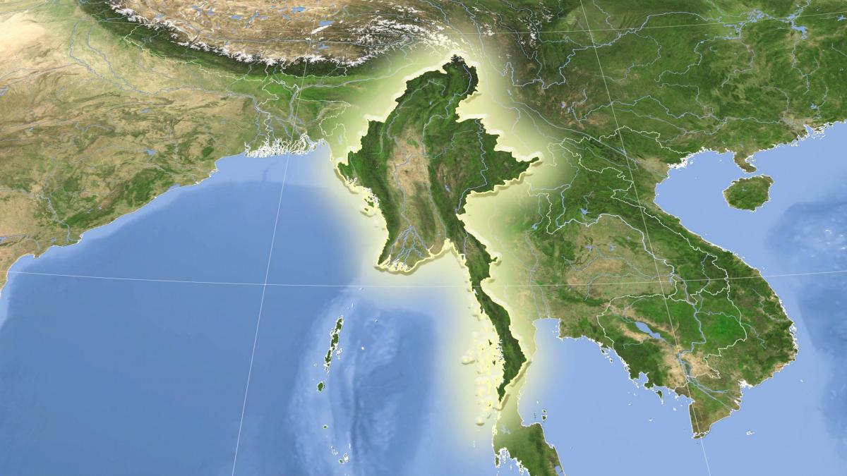 Myanmar live-Satelliten-Karte