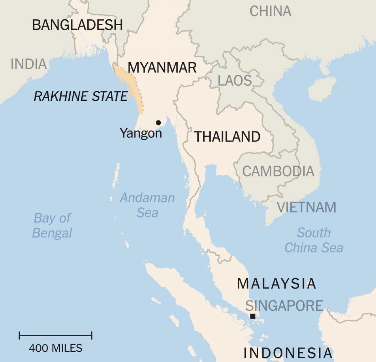 rakhine Staat, Myanmar Karte anzeigen