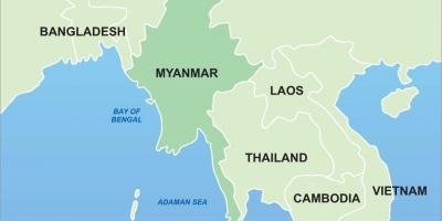 Myanmar auf der Asien-Karte