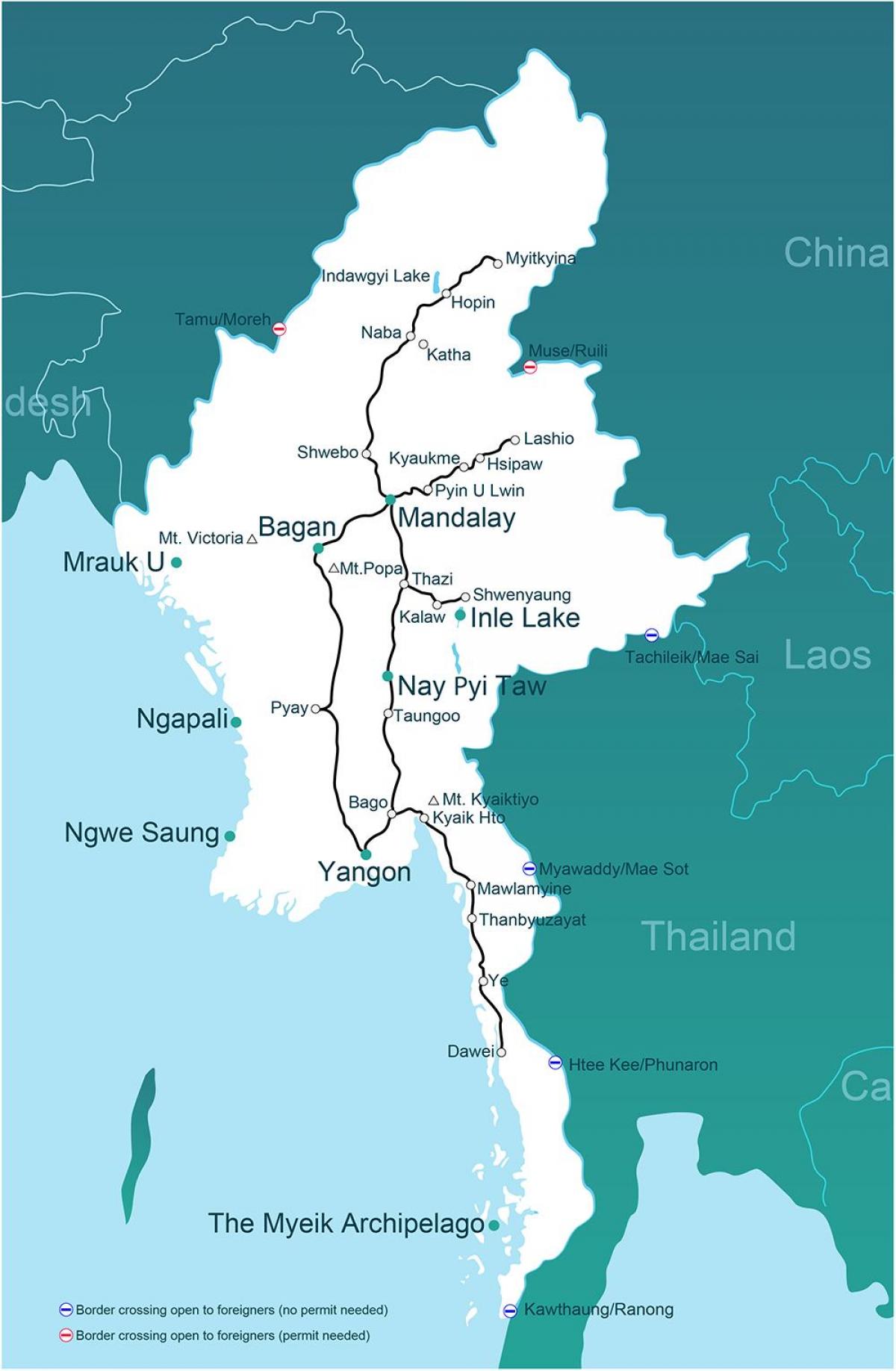 Myanmar Zug Karte