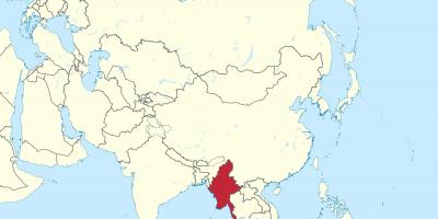 World map Myanmar-Burma