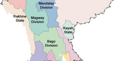 Myanmar Karte und Staaten